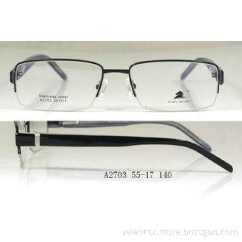 Half Rim Metal Optical Frames For Men In Fashion , Black /